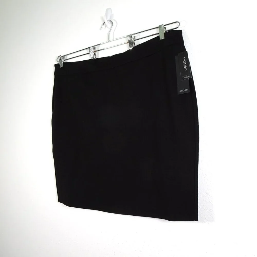 Liverpool Pencil Skirt Women's Plus Size 24W Black Short Capsule Wardrobe - Picture 3 of 12